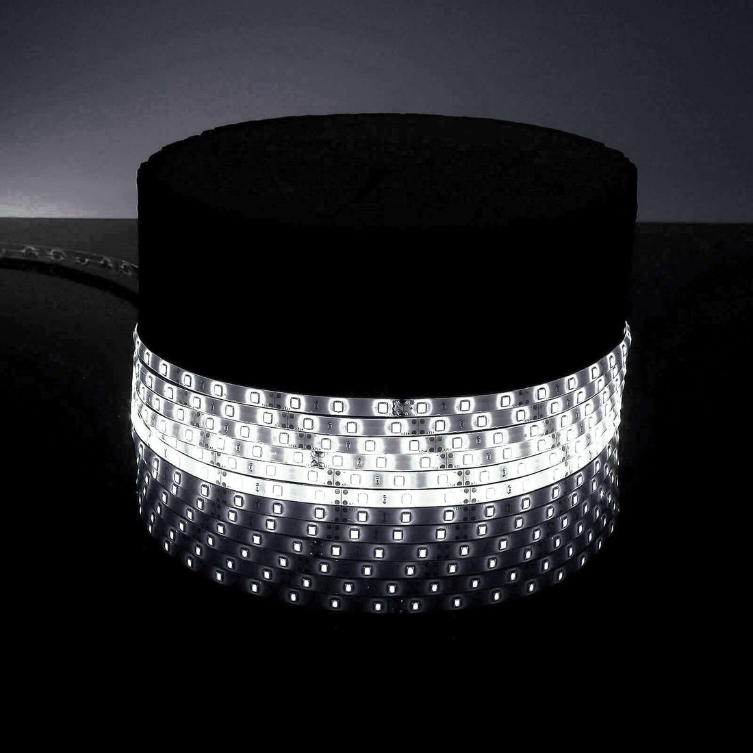 LED table lamp with a sleek black and illuminated design