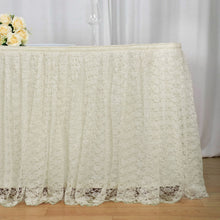 Ivory Premium Polyester Pleated Lace Table Skirt 17 Feet