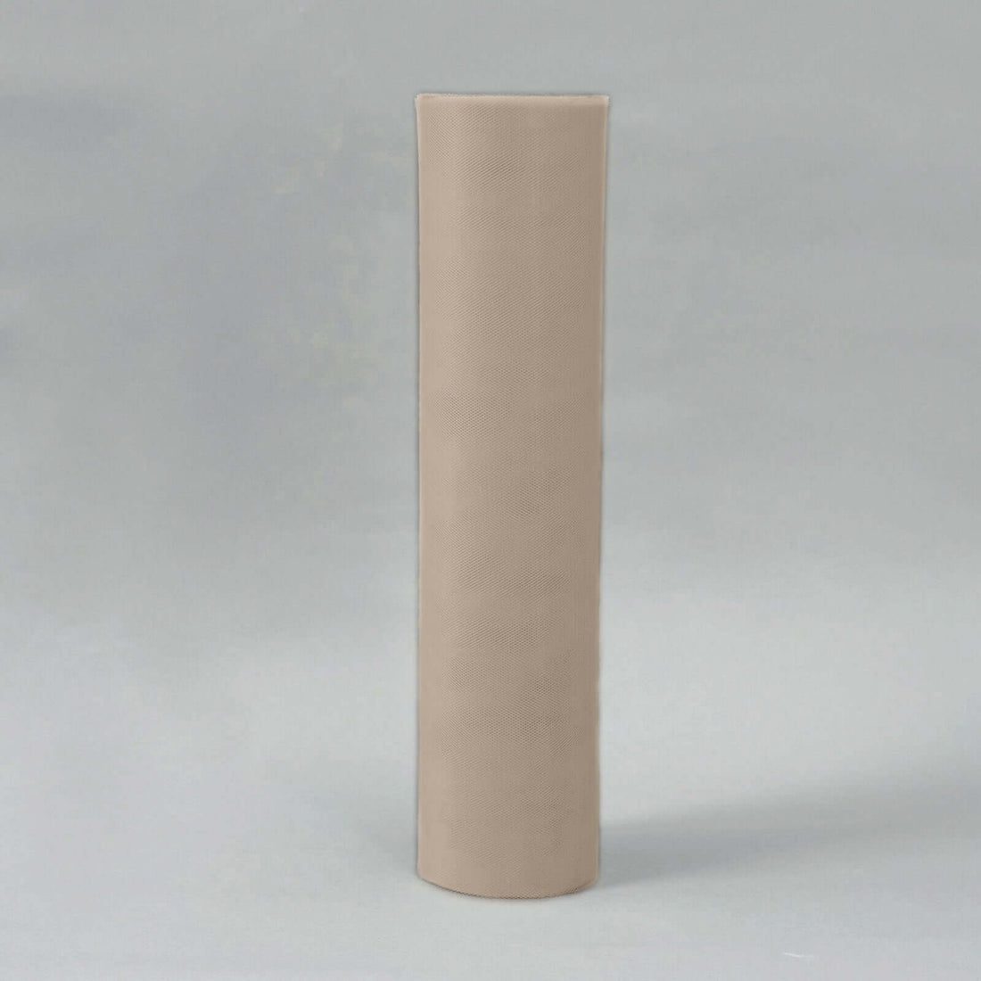 Beige cylindrical cushion on a plain background