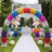 Unicorn balloon arch for festive celebrations and events.