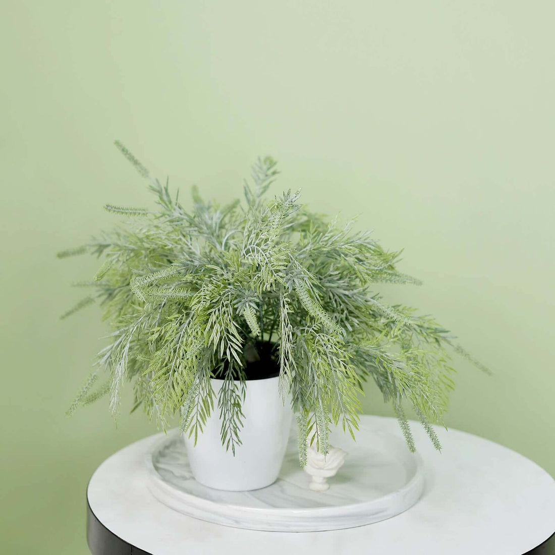 2 Bushes Artificial Sagebrush Fern Stems, Indoor Faux Plants 15"