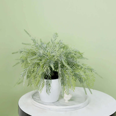 2 Bushes Artificial Sagebrush Fern Stems, Indoor Faux Plants 15"