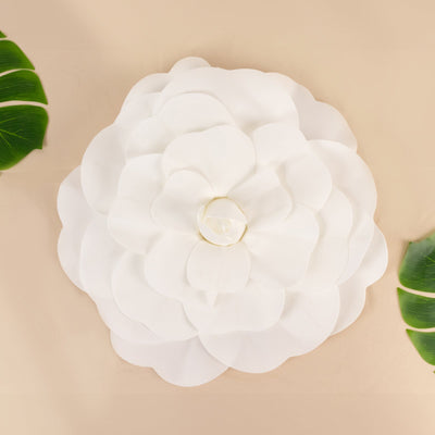 2 Pack Large White Real Touch Artificial Foam DIY Craft Roses 20"