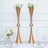 Elegant gold flower vases with faux flowers for decor