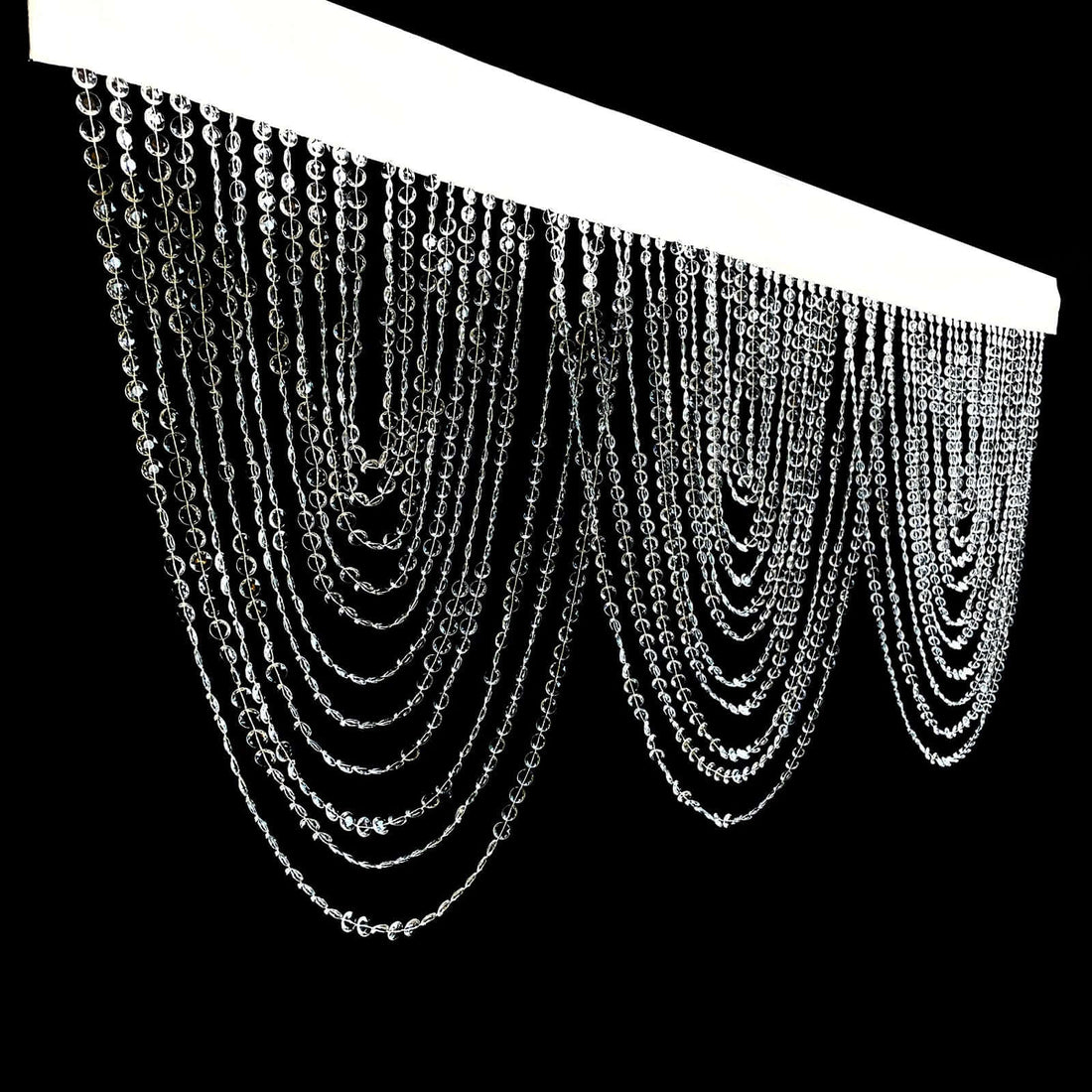 Elegant crystal curtain garland with cascading strands