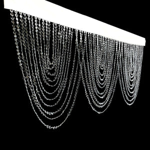 Elegant crystal curtain garland with cascading strands