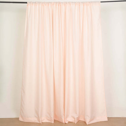2 Pack 5ftx8ft Blush Polyester Backdrop Drape Curtains With Rod Pockets, Event Divider Panels 130GSM