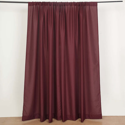 2 Pack 5ftx8ft Burgundy Polyester Backdrop Drape Curtains With Rod Pockets, Event Divider Panels 130GSM