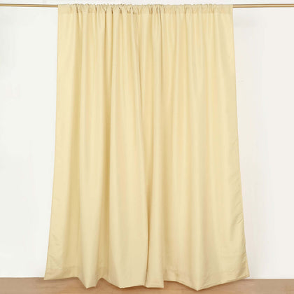 2 Pack 5ftx8ft Champagne Polyester Backdrop Drape Curtains With Rod Pockets, Event Divider Panels 130GSM
