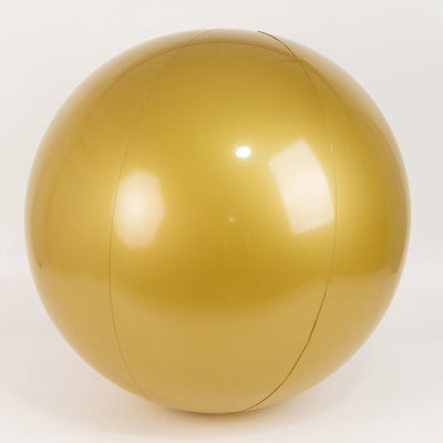 2 Pack Inflatable Gold Decorative Balls - 24" Round Vinyl Pool and Party Balls, Lightweight & Fun