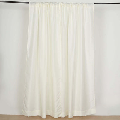 2 Pack 5ftx8ft Ivory Polyester Backdrop Drape Curtains With Rod Pockets, Event Divider Panels 130GSM