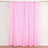 Pink fabric curtain draped on a rod