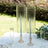 Elegant glass candle holders with gold accents, perfect for table decor.