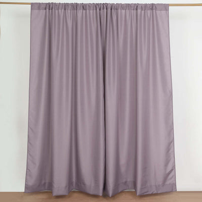 2 Pack 5ftx8ft Violet Amethyst Polyester Backdrop Drape Curtains With Rod Pockets, Event Divider Panels 130GSM