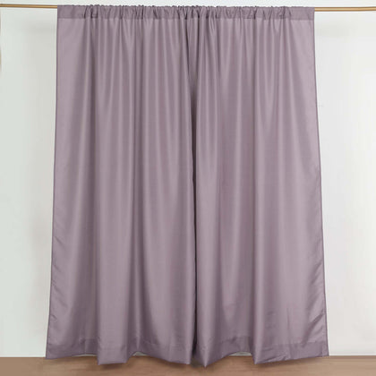 2 Pack 5ftx8ft Violet Amethyst Polyester Backdrop Drape Curtains With Rod Pockets, Event Divider Panels 130GSM