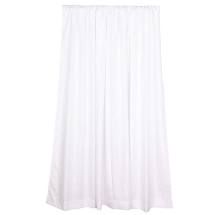 2 Pack 5ftx8ft White Polyester Backdrop Drape Curtains With Rod Pockets, Event Divider Panels 130GSM