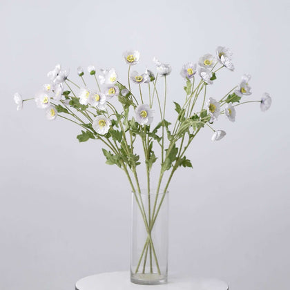 2 Pack Lavender Lilac Artificial Silk Poppy Flower Stems, 33" Faux Floral Decor