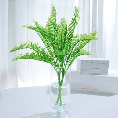 2 Pack Artificial Green Cycas Fern Leaf Stems, Faux Indoor Plant Decor