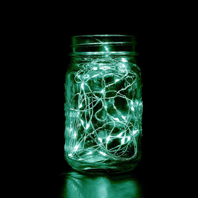 20 LED Starry Bright String Lights 90" Micro Fairy Lights Green - Battery Operated