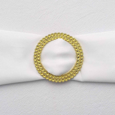 20 Pack Diamond Circle Chair Sash Band Buckle Pin 2.5" Gold - Stylish Rhinestone Napkin Rings for Events