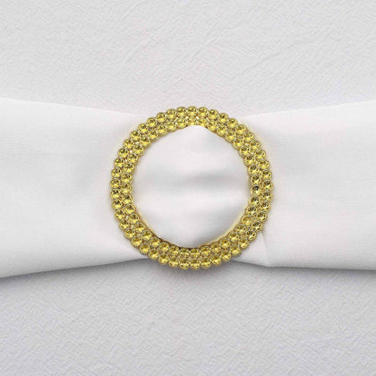 20 Pack Diamond Circle Chair Sash Band Buckle Pin 2.5" Gold - Stylish Rhinestone Napkin Rings for Events