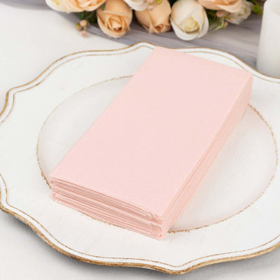 20 Pack Linen-Like Paper Napkins 8.5"x4" Blush - Soft & Hygienic Airlaid Towels