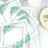 Floral decorative napkins with green succulents on a white background.