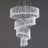 Elegant spiral crystal chandelier with cascading beads and chrome accents.