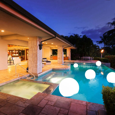 LED Color Changing Cordless Floating Pool Light Ball, Garden Light Globe with Remote - 16 RGB Colors With 4 Color Modes 24"