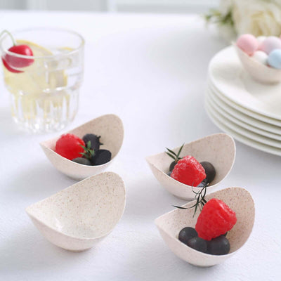 24-Pack Mini Eco-Friendly Wheat Straw Fiber Dessert Cups 3", Biodegradable Ice Cream Scoop Bowls - Sturdy and Lightweight