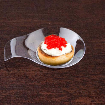 24-Pack Plastic Dessert Plates 3" Round Design with Handle Clear - Disposable Dipping Bowls