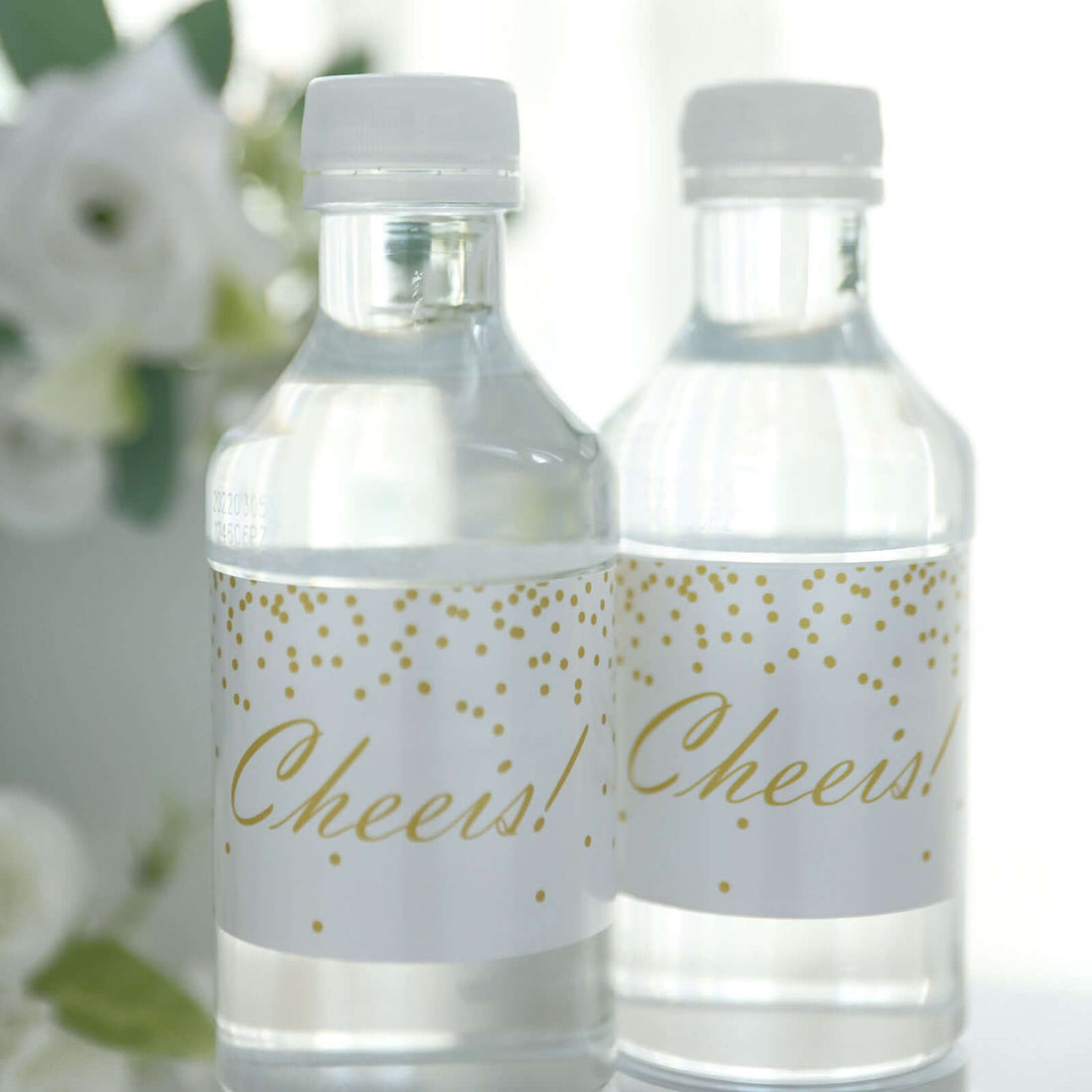Cheeis! water bottles with elegant gold dot design