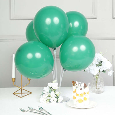 25 Pack Matte Pastel Hunter Emerald Green Helium/Air Latex Party Balloons 12"
