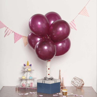 25 Pack Shiny Pearl Eggplant Latex Helium or Air Balloons 12"