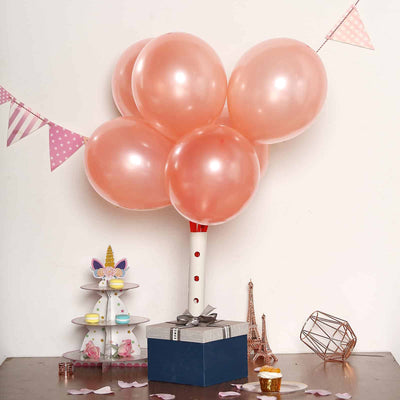 25 Pack Shiny Pearl Rose Gold Latex Helium or Air Balloons 12"