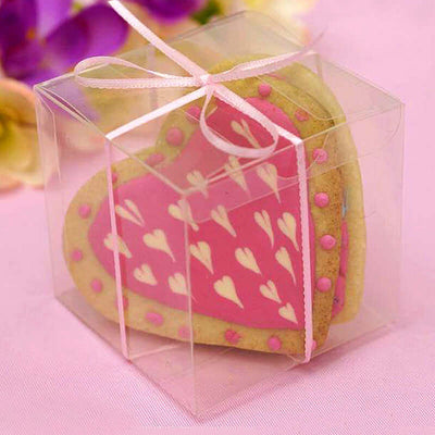 25 Pack Easy DIY Clear Party Or Shower Favor Candy Gift Boxes 3"