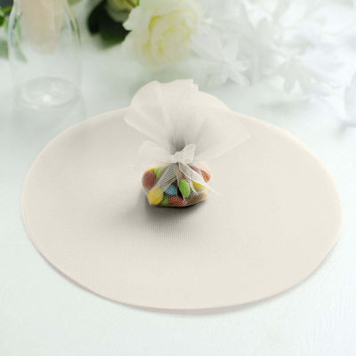 25 Pack Taupe Sheer Nylon Tulle Circles Favor Wrap Craft Fabric, DIY Candy Favor Wraps 9"