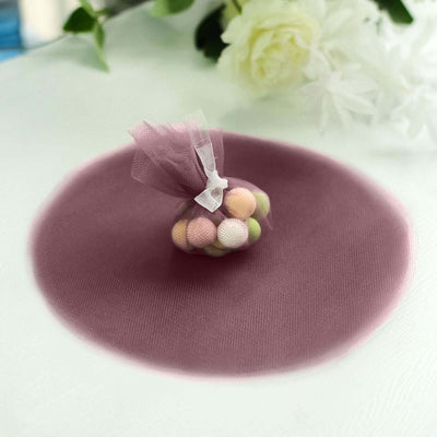 25 Pack Violet Amethyst Sheer Nylon Tulle Circles Favor Wrap Craft Fabric, DIY Candy Favor Wraps 9"