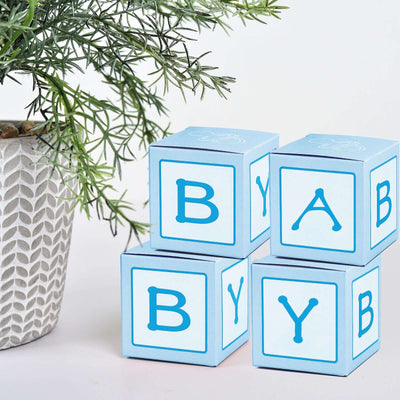 25 Pack Light Blue Baby Shower Party Favor Candy Gift Boxes 2"