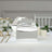 Shiny silver takeout box on a dining table with elegant decor.