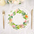 Floral decorative plate on a dining table setting