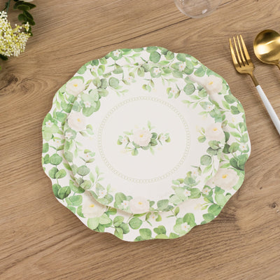 25-Pack Paper Round Dessert Plates 8" White