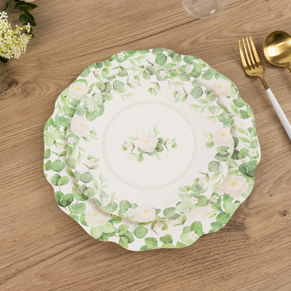 25-Pack Paper Round Dessert Plates 8" White