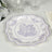 Decorative floral plate in lavender and white, perfect for elegant dining occasions.
