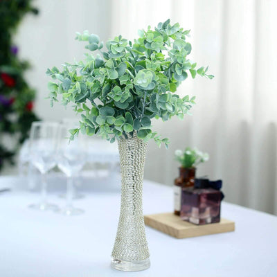 3 Pack Artificial Eucalyptus Bushes 14" Frosted Green