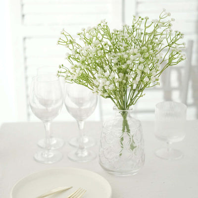 3 Pack White Artificial Baby’s Breath Gypsophila Flower Bouquets, Real Touch Faux Floral Arrangements, 14"