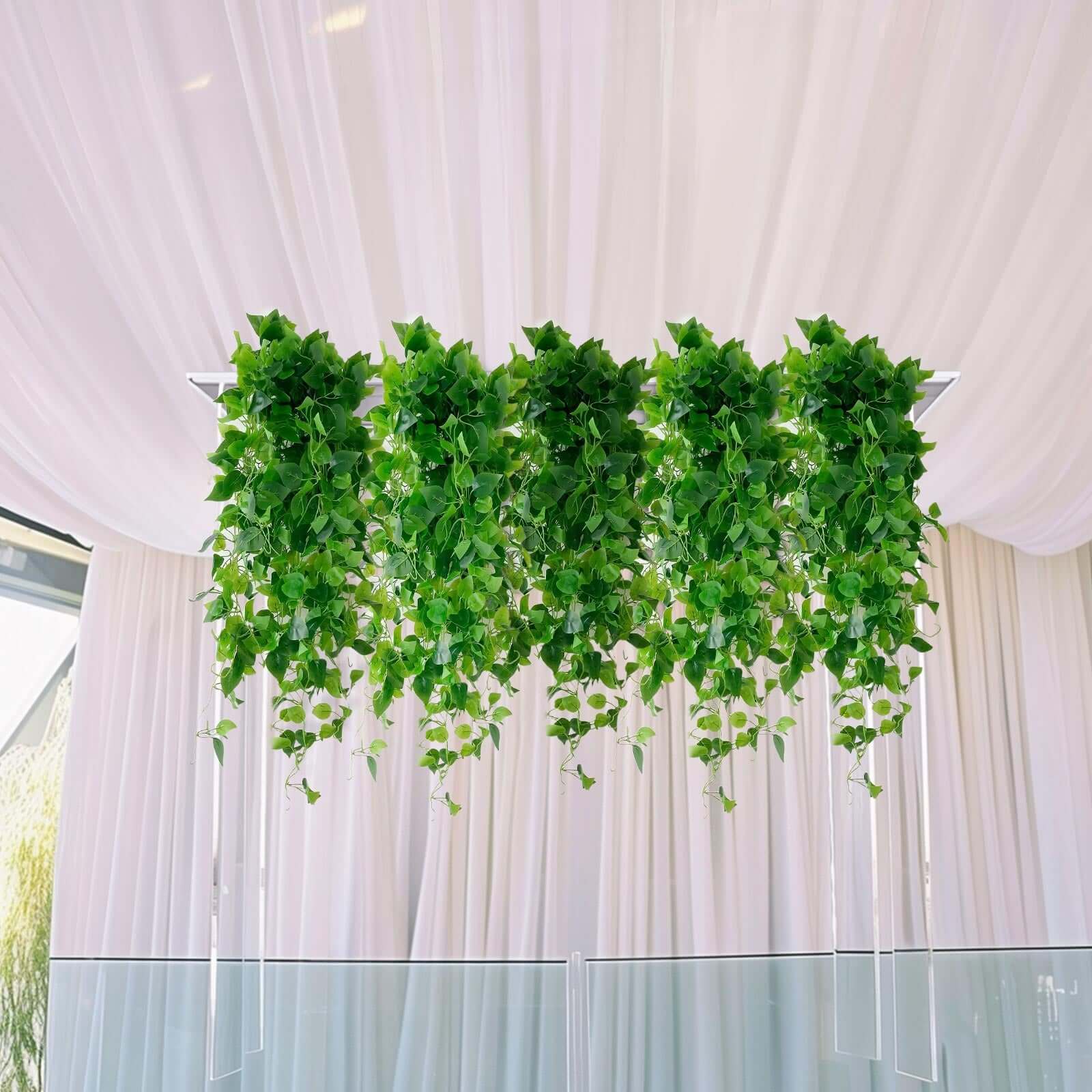 Green Silk Pothos Artificial Hanging Plants