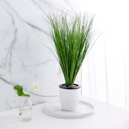 3 Plants Green Artificial Indoor/Outdoor Decorative Grass Sprays 20"