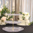 Three-tiered crystal cake stand with gold accents.