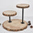 Wooden cake stand with rustic design and black metal supports